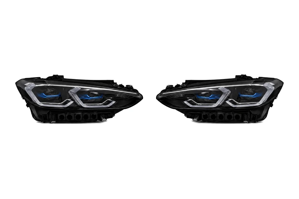 Каталожна візуалізація: BMW 4 Series / M3 / M4 G22/G23/G26/G80/G82 2020–2024 Matrix LED + Laser Headlights — Black (EU)