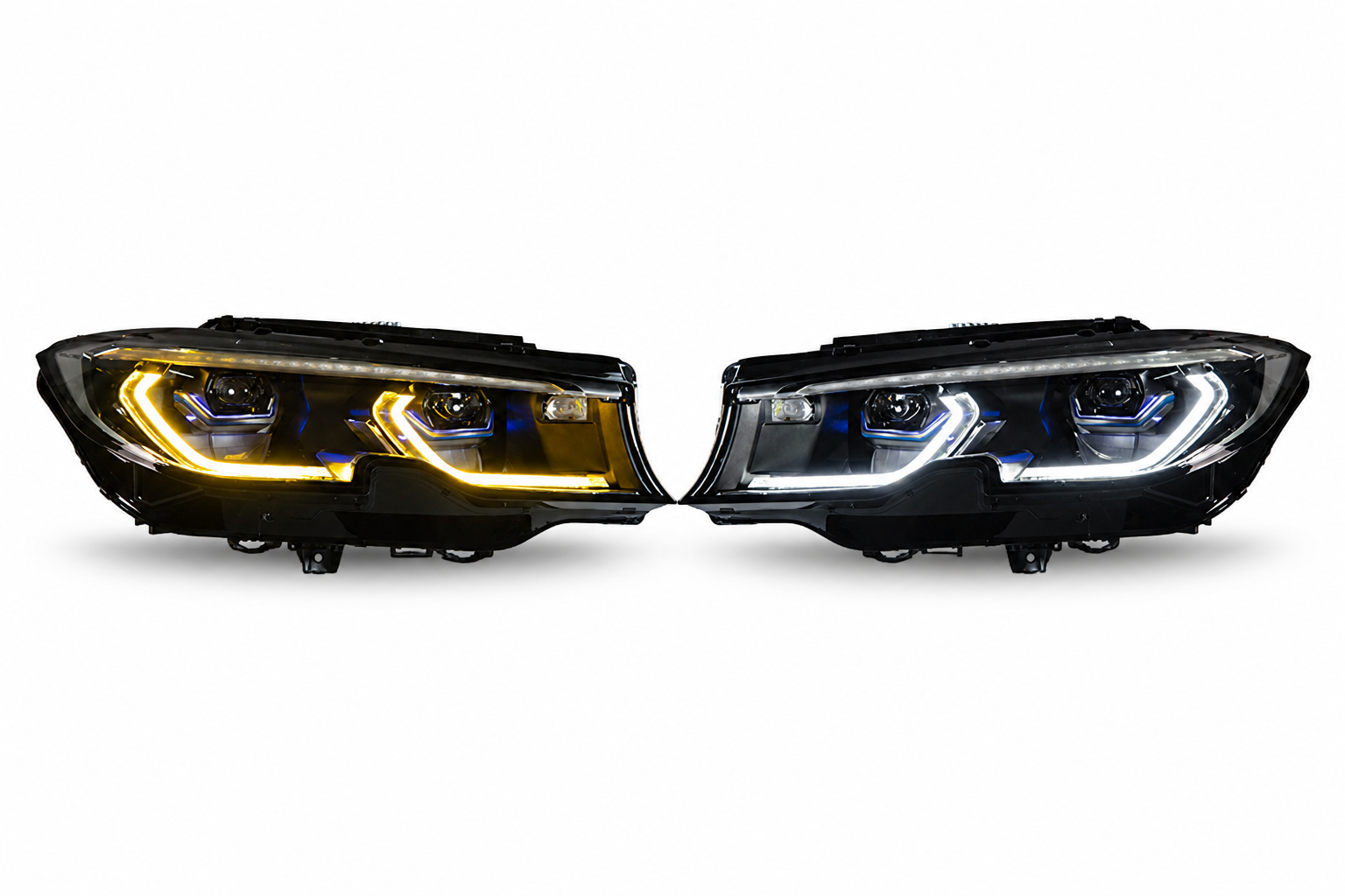 Пара тюнінгової оптики: Фари BMW 3 Series G20 2019–2022 Full LED Laser Style Shadow Line — комплект L+R