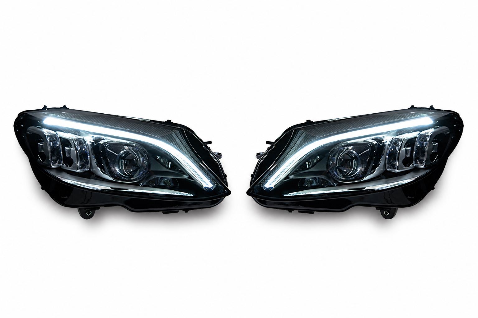Пара тюнінгової оптики: Фари Mercedes-Benz C-Class W205 2015–2018 Full LED для заміни галогену — комплект L+R